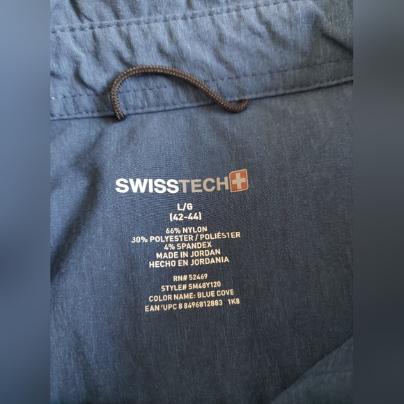 SWISS TECH Shirt Long Sleeve Button Up Nylon Blue and Gray L Large SM48Y120 - Picture 5 of 6